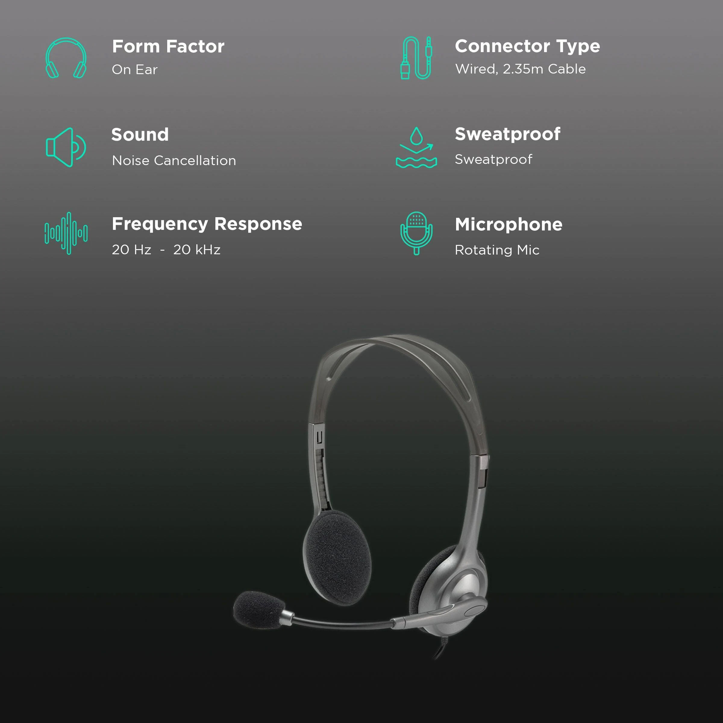 Logitech Wired Headphone H111 Single Pin view 6
